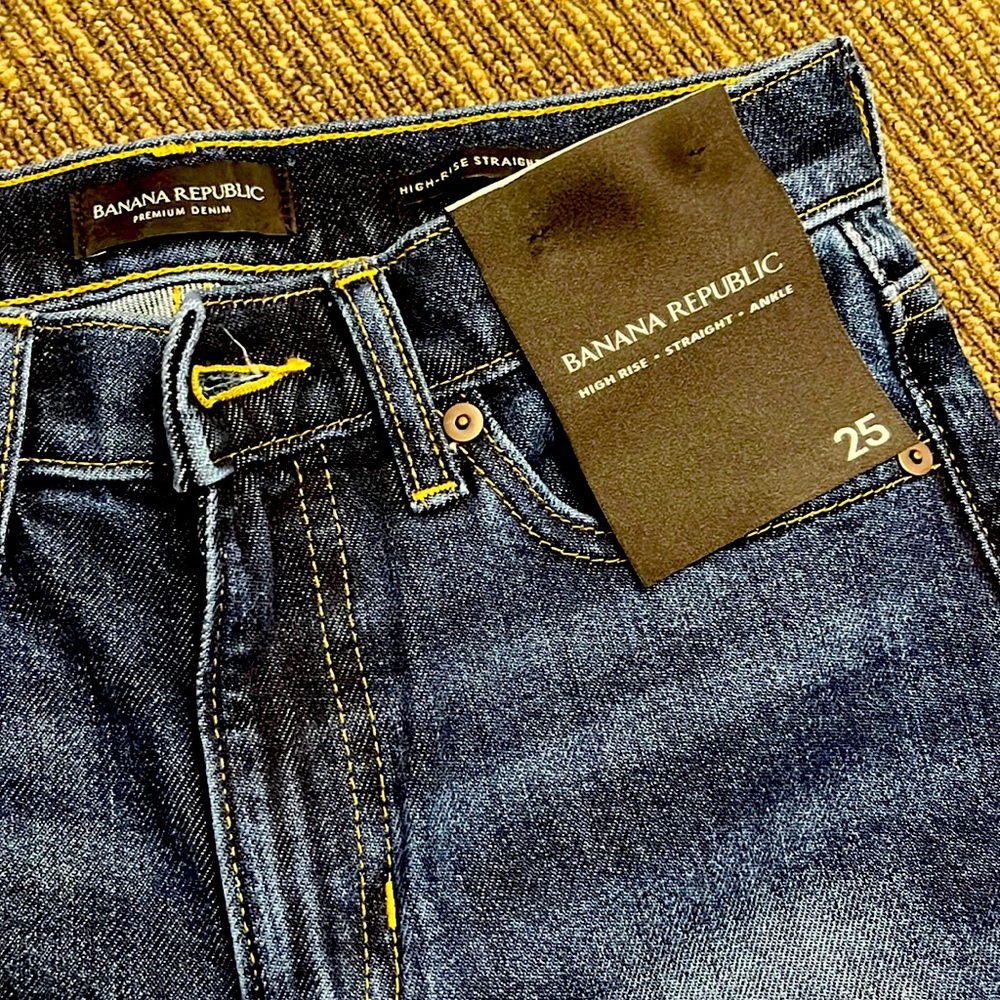 New Banana Republic high rise straight ankle jeans